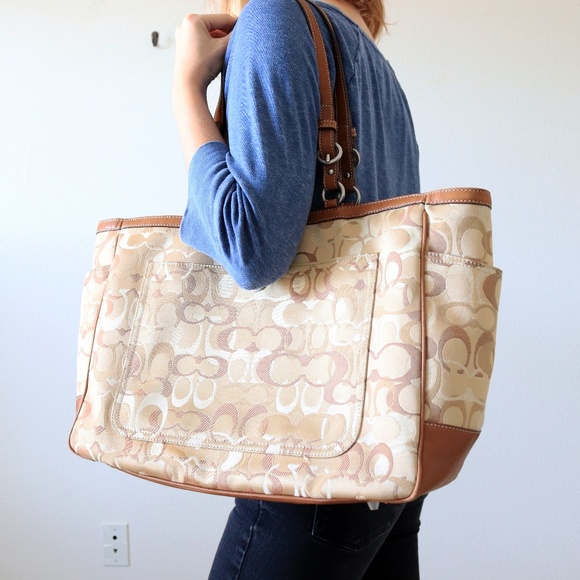 Coach Handbags - Coach Signature Print Diaper Bag/Baby Tote